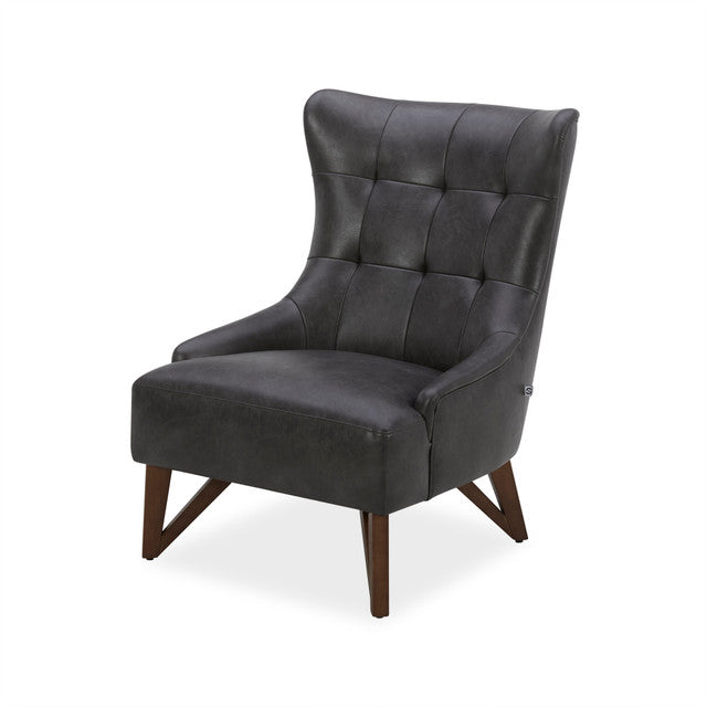 OfficeSource Remington Wingback Upholstered Lounge Chair - Charcoal