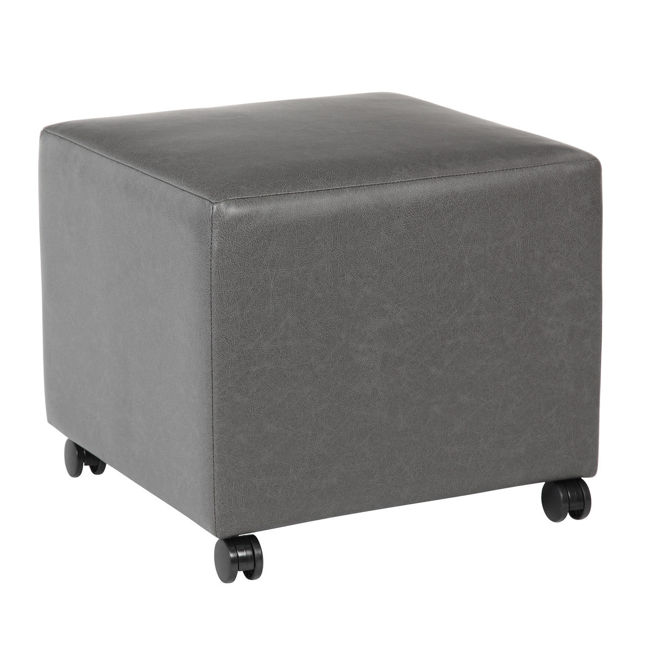 OfficeSource Sofia Mobile Ottoman - Charcoal