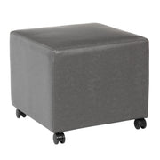 OfficeSource Sofia Mobile Ottoman - Charcoal