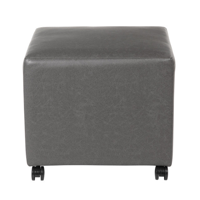 OfficeSource Sofia Mobile Ottoman - Charcoal