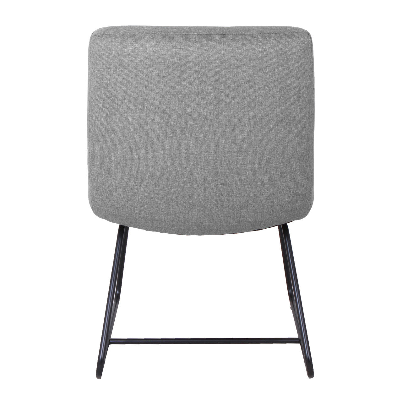OfficeSource Sutton Upholstered Lounge Chair with Sled Base - Light Gray w/ Black Frame