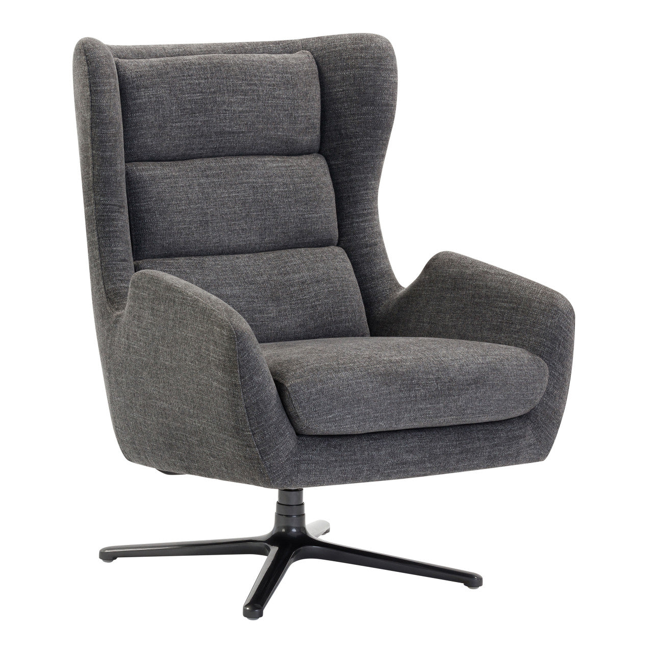 OfficeSource Lincoln High Back Upholstered Swivel Lounge Chair - Light Gray