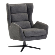 OfficeSource Lincoln High Back Upholstered Swivel Lounge Chair - Light Gray