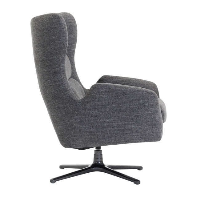 OfficeSource Lincoln High Back Upholstered Swivel Lounge Chair - Light Gray