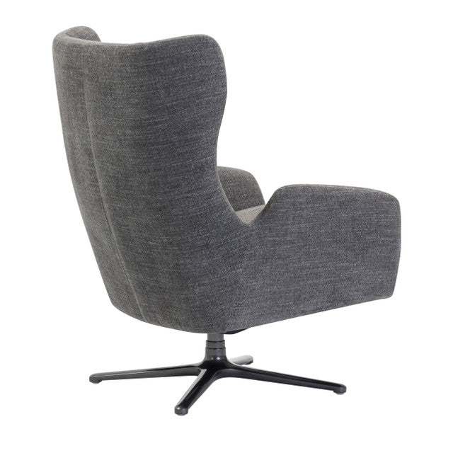 OfficeSource Lincoln High Back Upholstered Swivel Lounge Chair - Light Gray