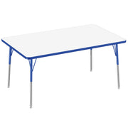 36" x 60" Rectangle Dry-Erase Activity Table with Adjustable Standard Swivel Glide Legs - Whiteboard/Blue