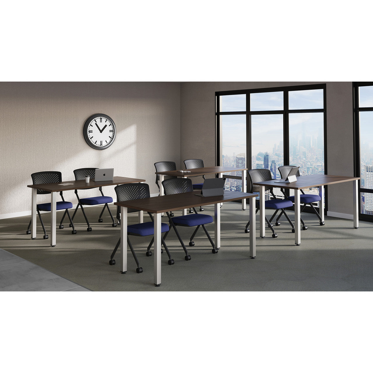 OfficeSource Training Tables Training Typical - OST08 - Modern Walnut