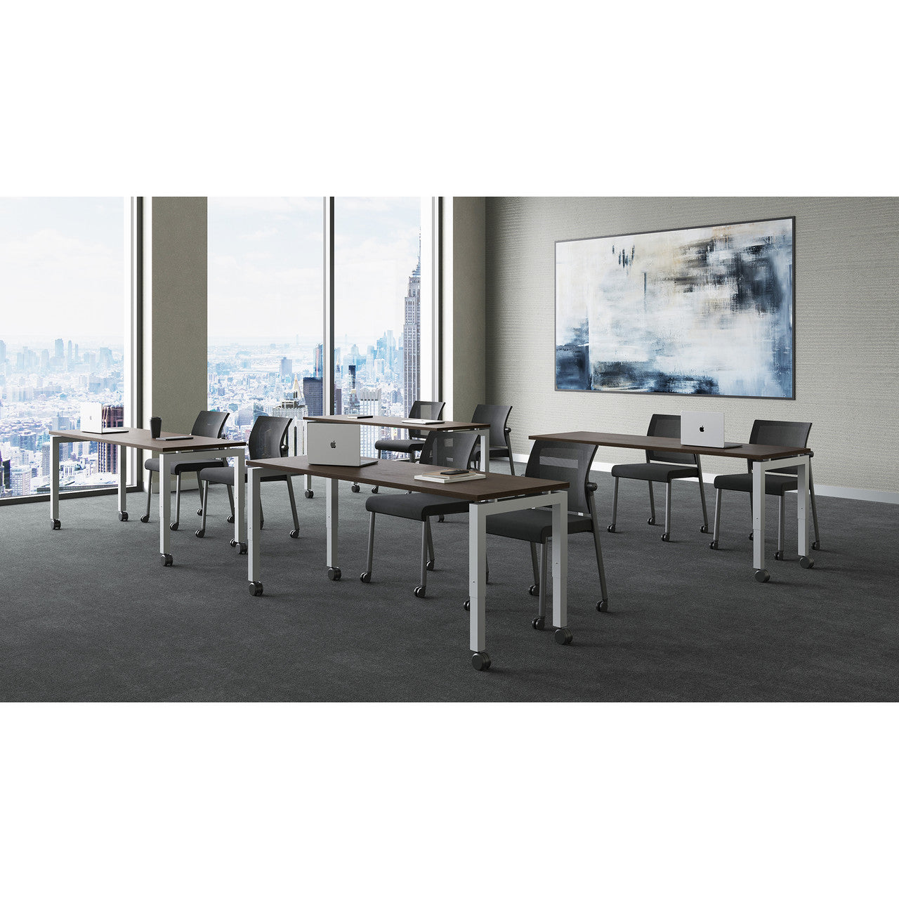 OfficeSource Training Tables Training Typical - OST22 - Modern Walnut