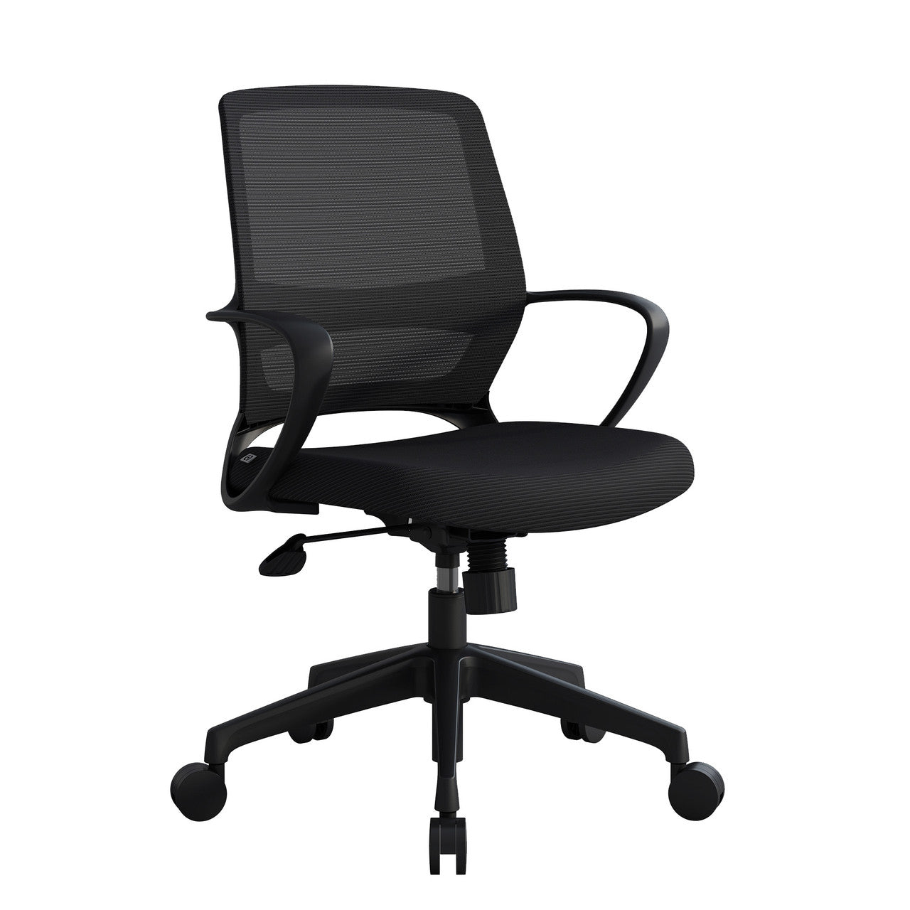 OfficeSource Orion Mesh Back Conference Chair with Black Frame - Black
