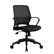 OfficeSource Orion Mesh Back Conference Chair with Black Frame - Black