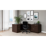 OfficeSource OS Laminate Collection L Shape Typical - OS112 - Modern Walnut