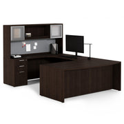 OfficeSource OS Laminate U Shape Typical - OS212 - Mahogany
