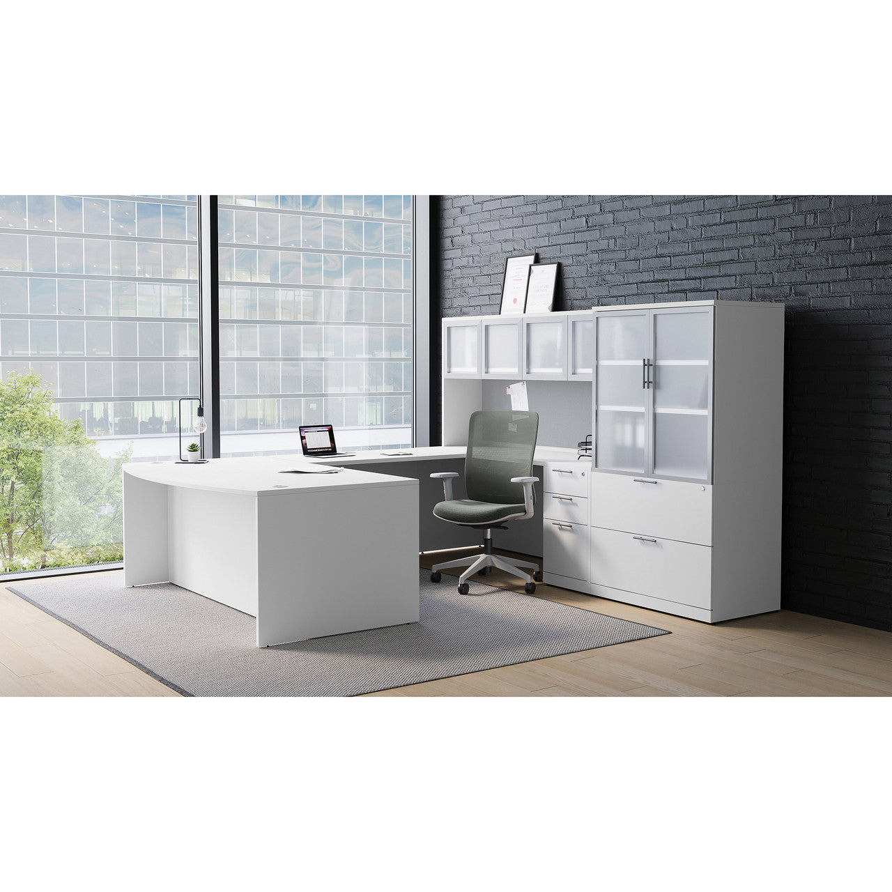 OfficeSource OS Laminate Collection U Shape Typical - OS243 - White