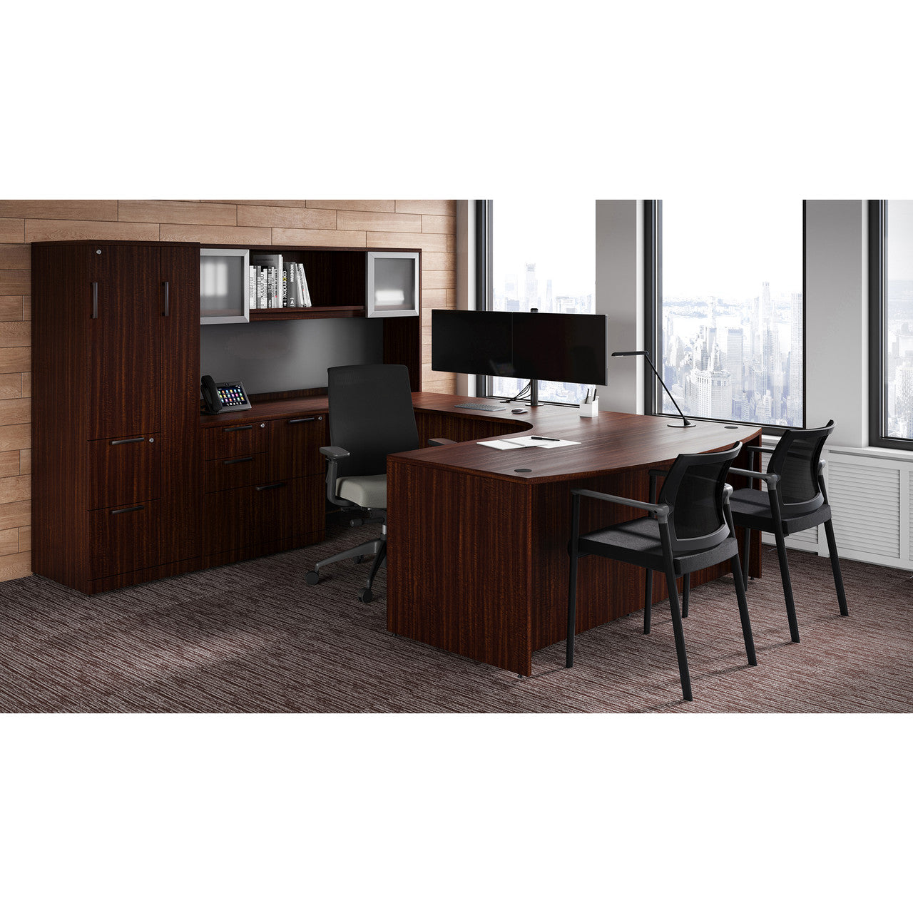 OfficeSource OS Laminate  U Shape Typical - OSTYP329 - Cherry