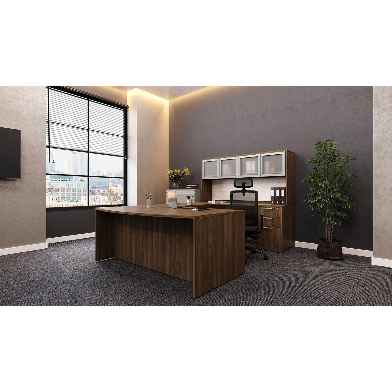 OfficeSource OS Laminate Typical OSTYP340 - Modern Walnut