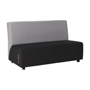 Pro Series Upholstered Armless Mobile Sofa with Tech Panel - Black/Gray