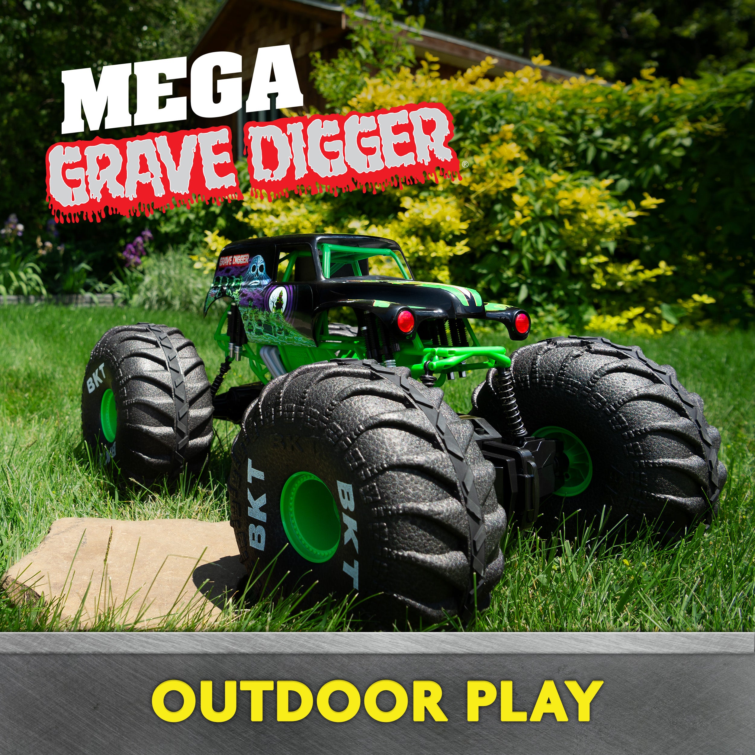 Monster Jam, Official Mega Grave Digger All-Terrain Remote Control Monster Truck, Over 2 Ft. Tall, 1:6 Scale, Kids Toys for Boys and Girls Ages 4 and Up