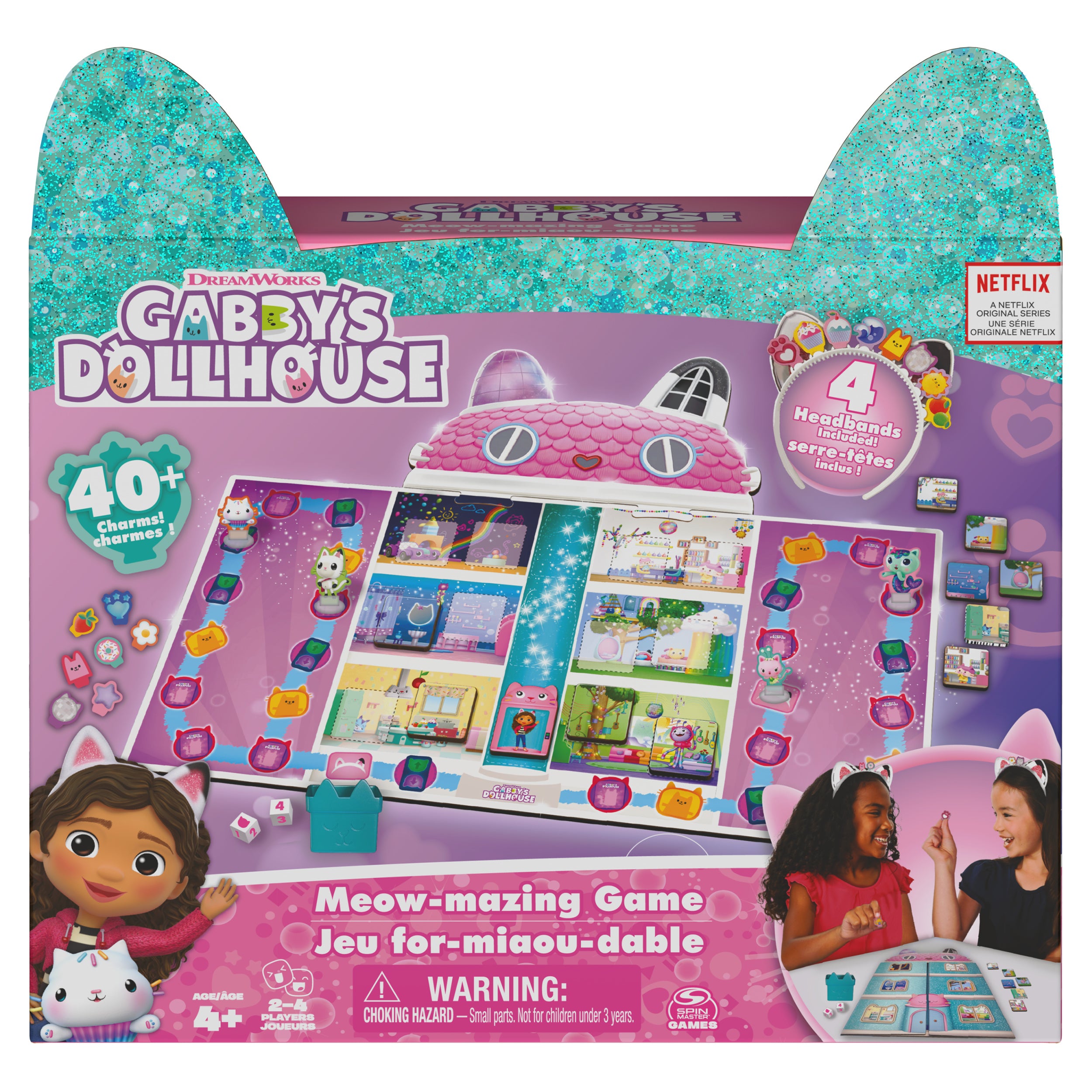 Spin Master Games, Gabby’s Dollhouse, Meow-mazing Board Game, Board Game for Kids, Family Games, Preschool Game for Families & Kids Ages 4+