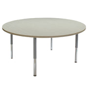 60" Round La Madera Activity Table with Adjustable Super Legs - Asian Sand/Silver
