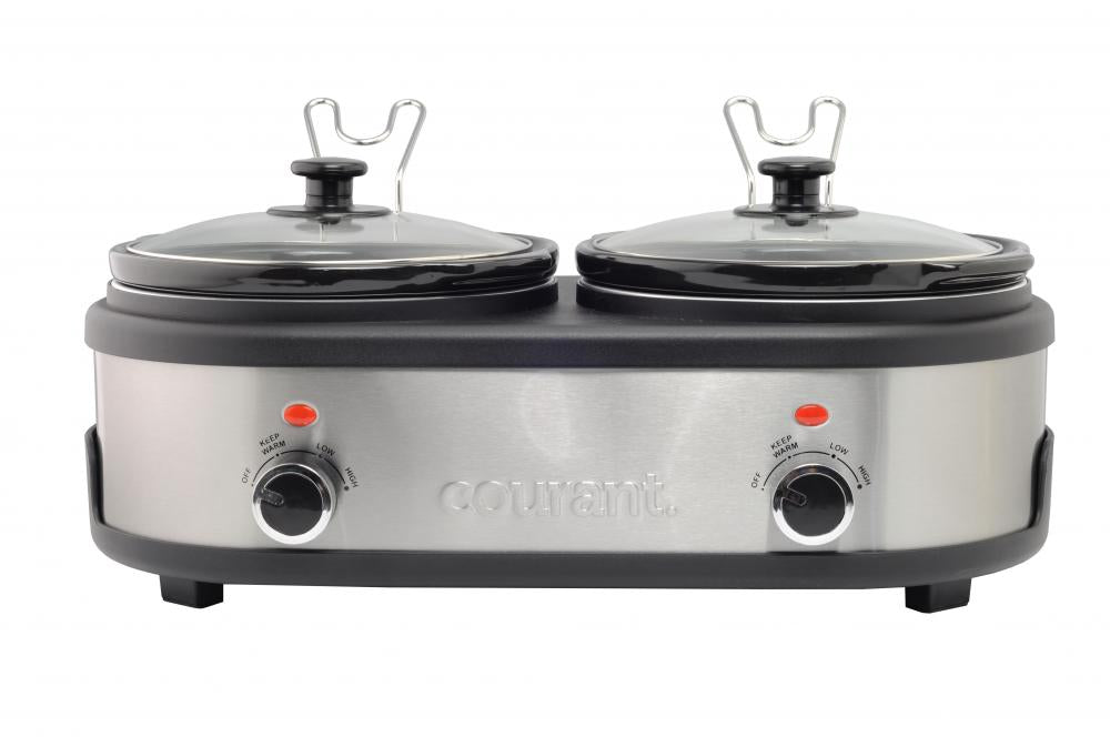 Courant 2.7 QT Double Slow Cooker -  Stainless Steel