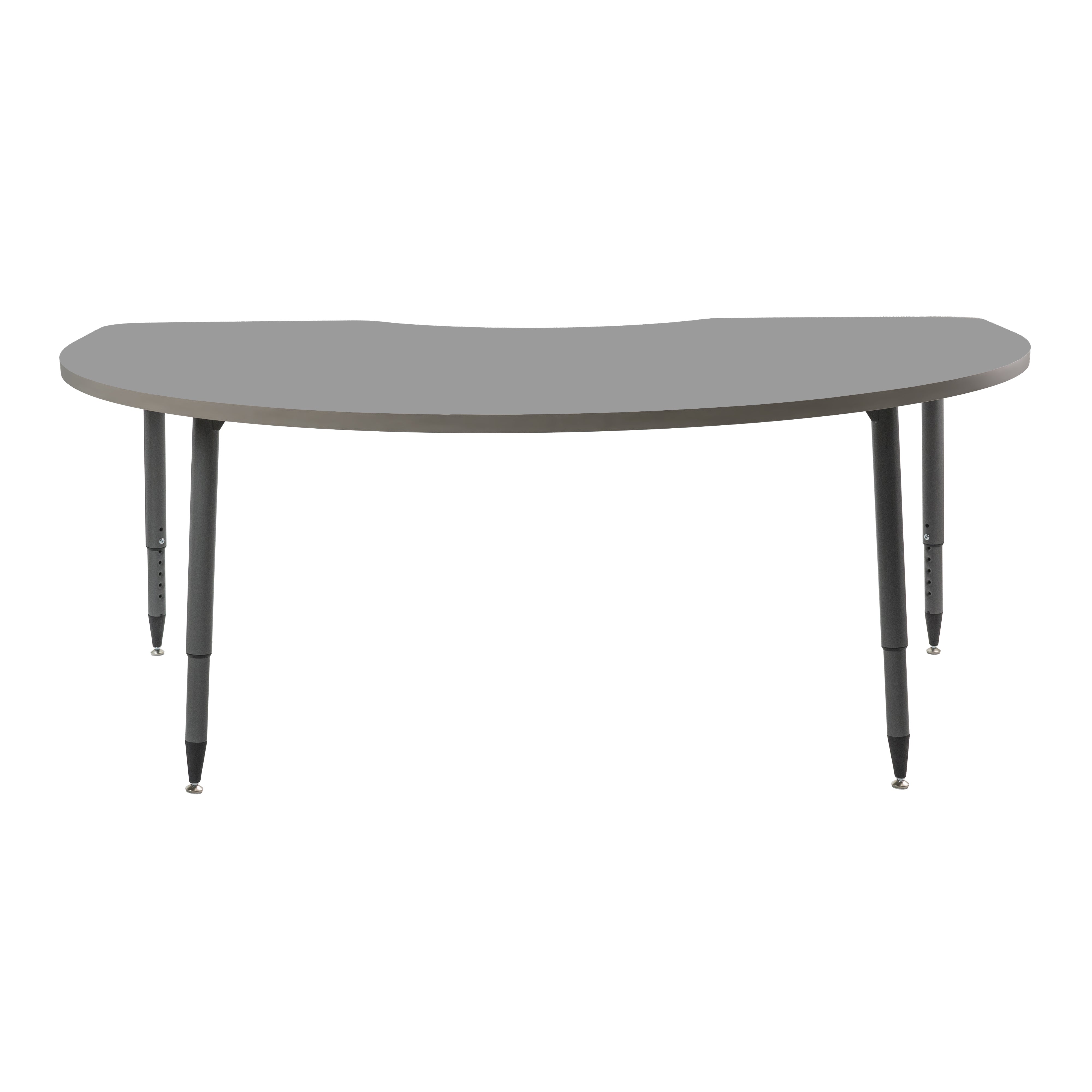 Adapte 48" x 72" Kidney Thermofused Activity Table with Adjustable Tapered Legs - North Sea/North Sea