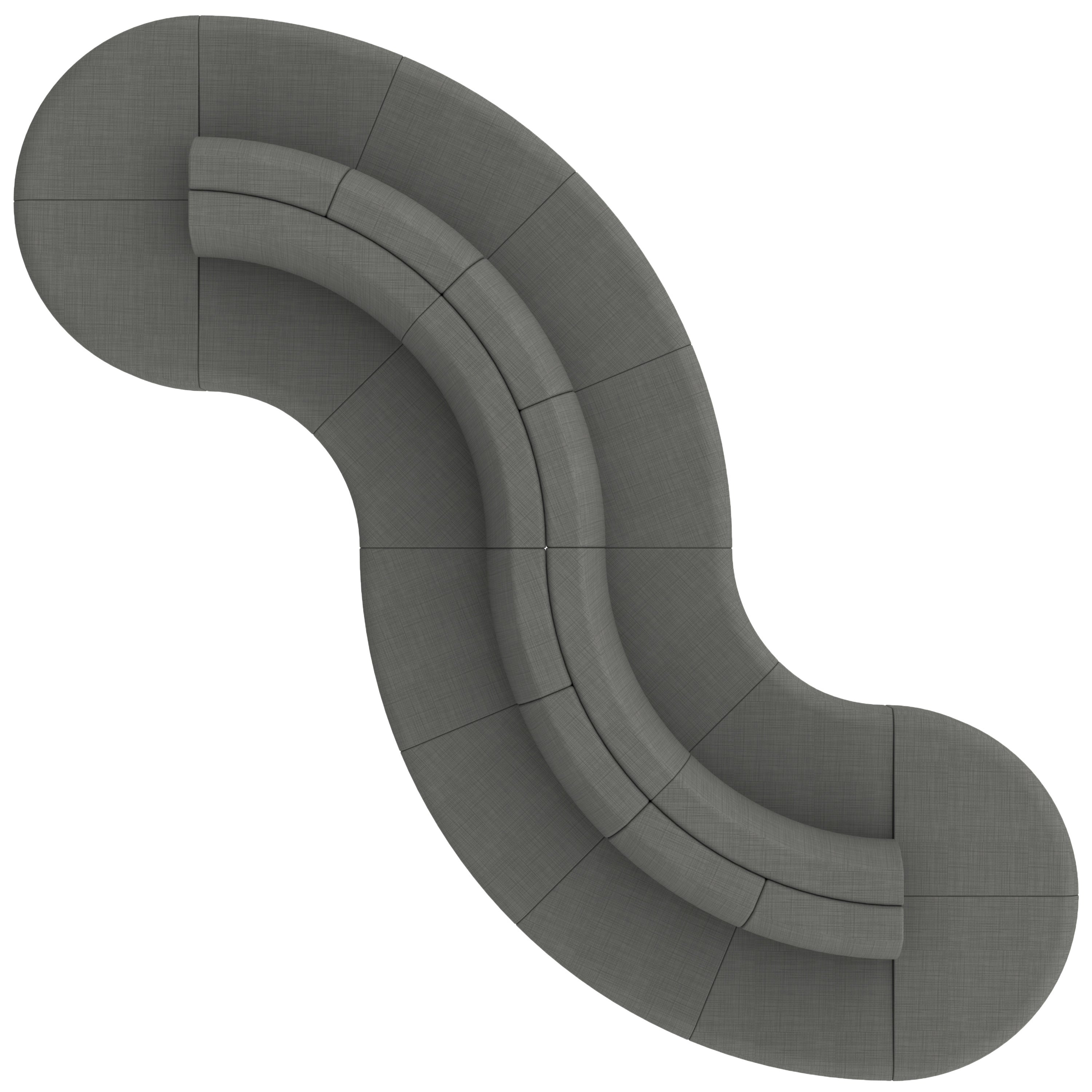 Pro Series Connect Curved Swell Seating, 16-Piece Set - Slate Gray Crosshatch