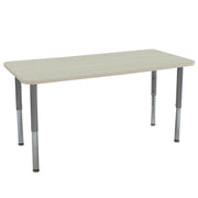 24" x 60" Rectangle La Madera Activity Table with Adjustable Super Legs - Asian Sand/Silver