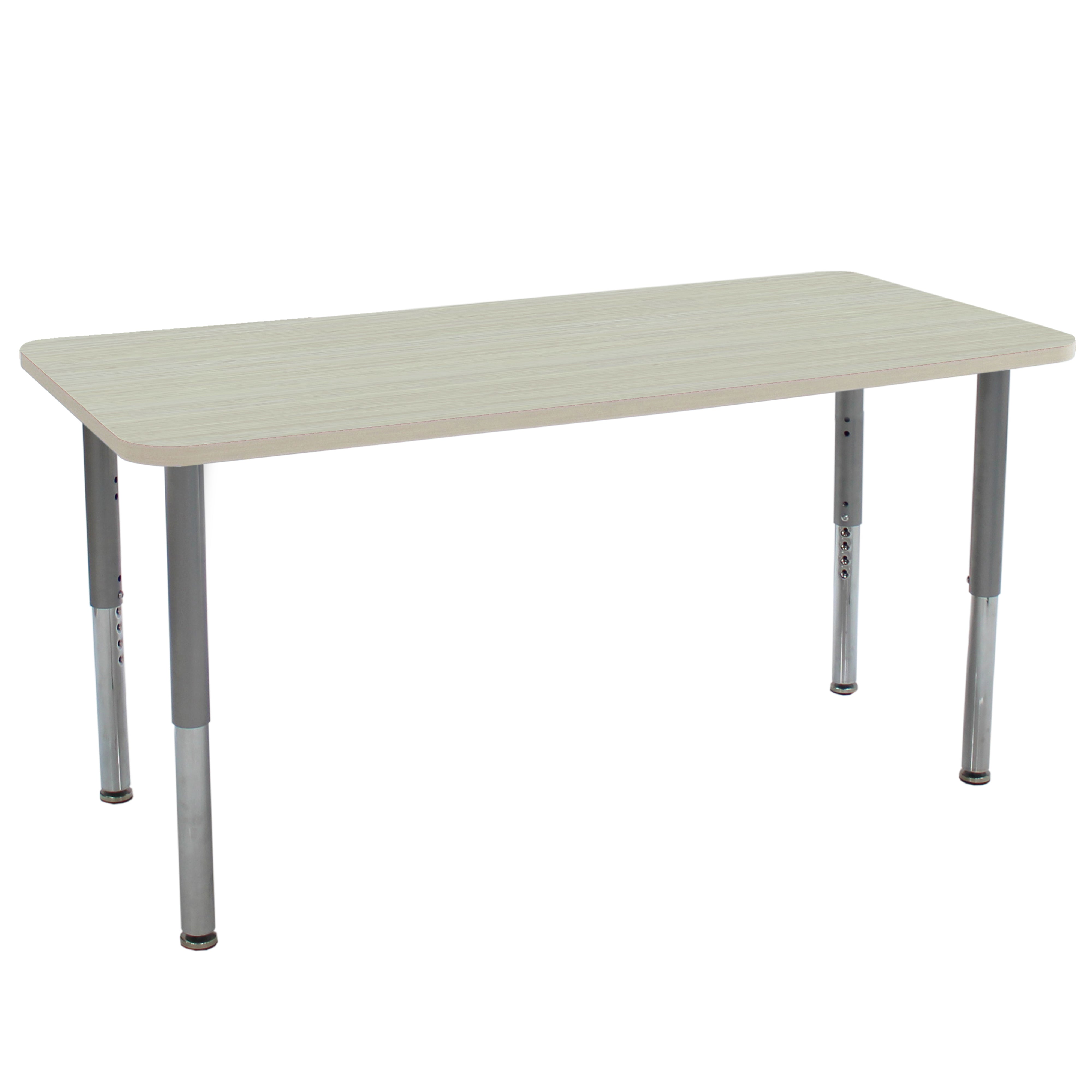 24" x 60" Rectangle La Madera Activity Table with Adjustable Super Legs - Asian Sand/Silver