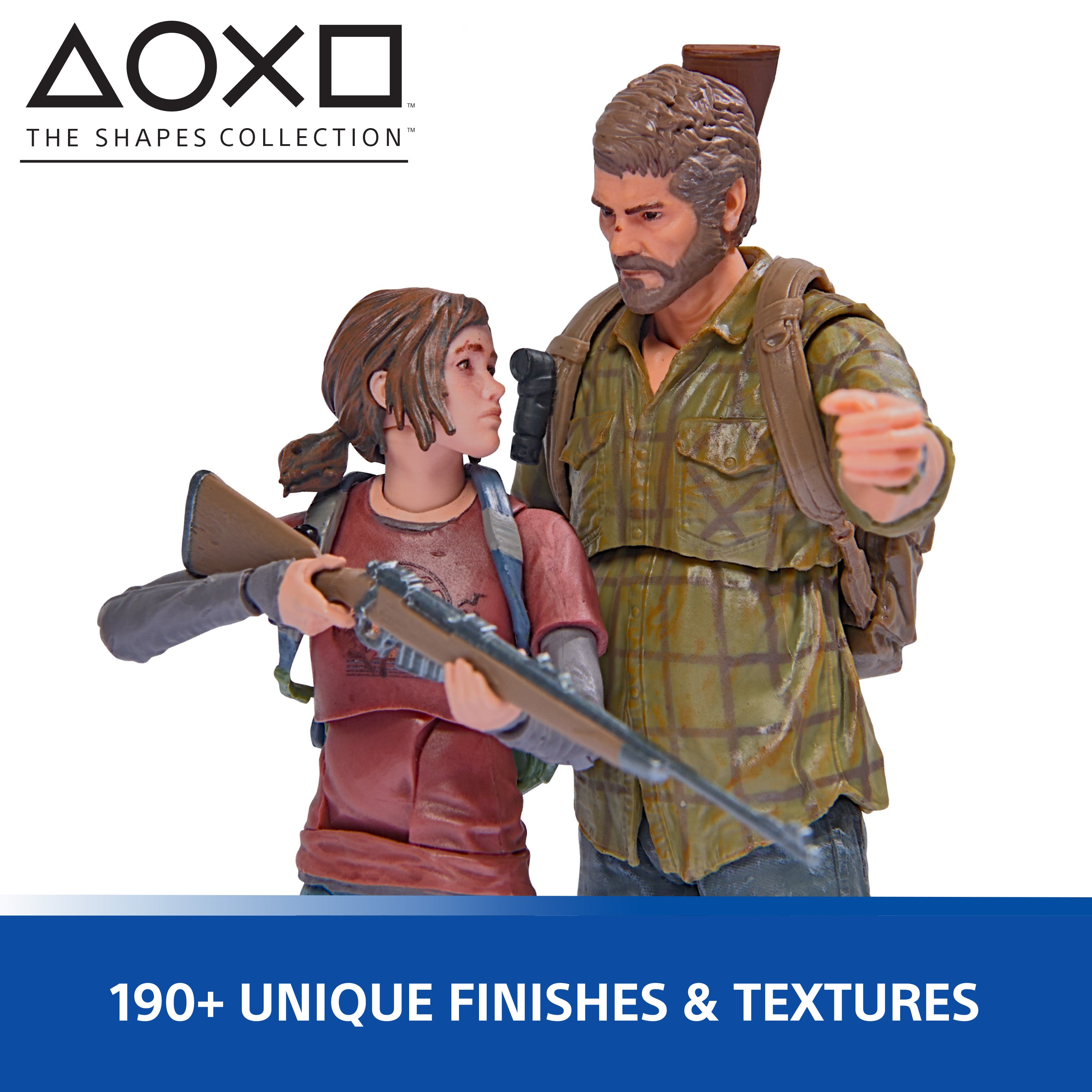 PlayStation The Last of Us, 2-Pack 6” Joel & Ellie Action Figures with 19 Accessories, The Shapes Collection, For PS5 Fans & Collectors Ages 17+