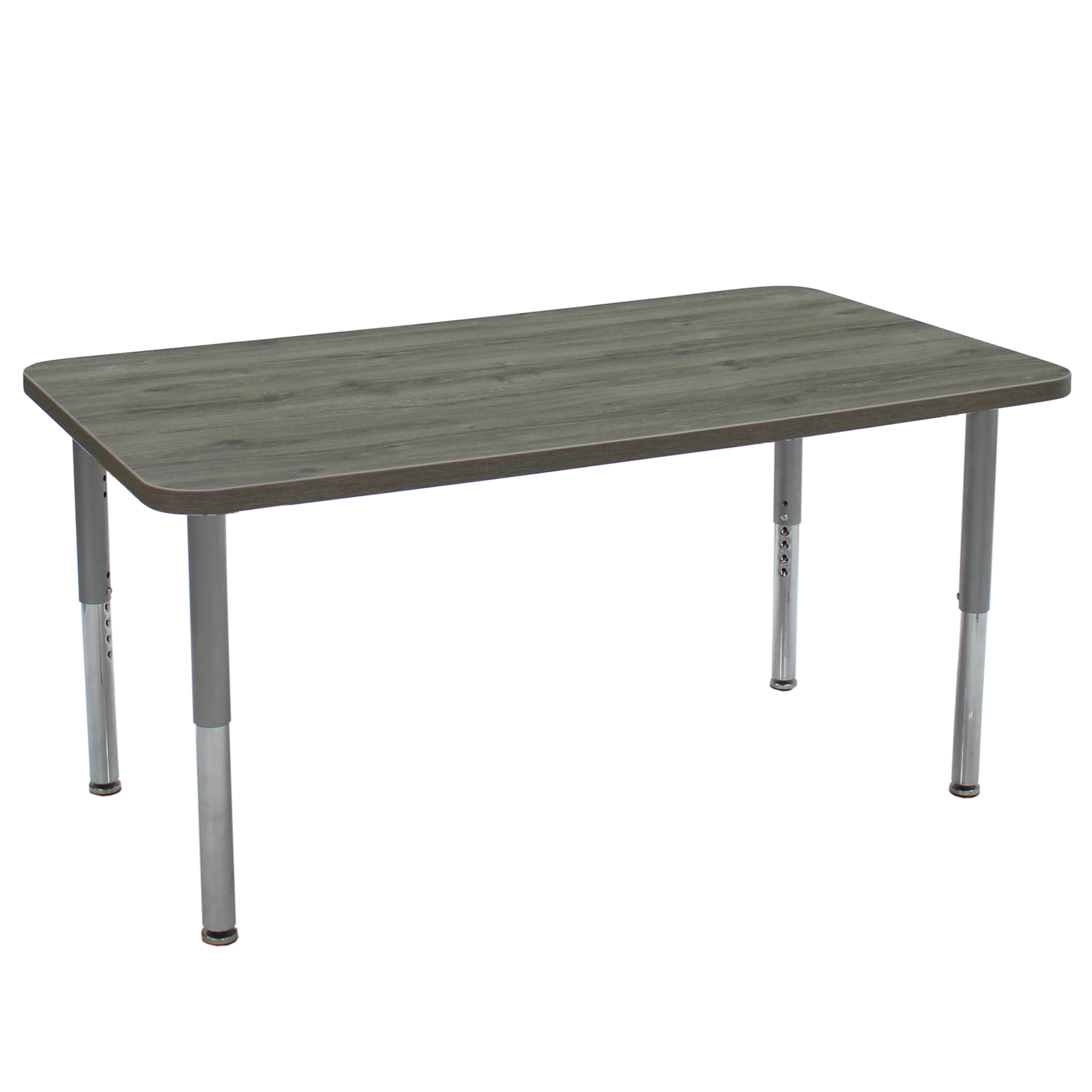 36" x 60" Rectangle La Madera Activity Table with Adjustable Super Legs - Gray Wood/Silver