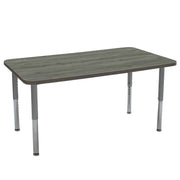 36" x 60" Rectangle La Madera Activity Table with Adjustable Super Legs - Gray Wood/Silver