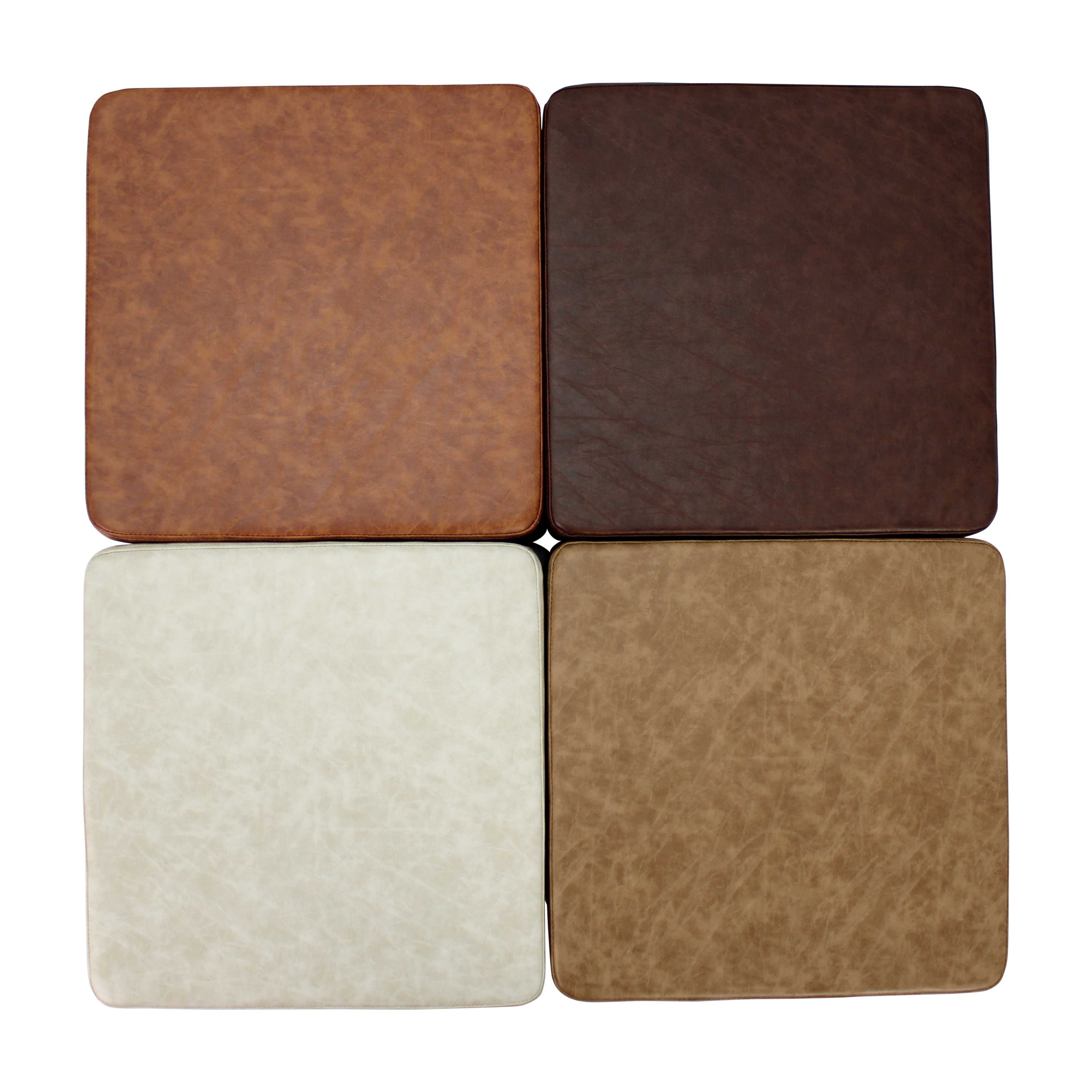 Rustic 18" Square Ottoman 16" Height, 4-Piece - Distressed Assorted