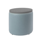 Pro Series Upholstered 18" Round Ottoman Table 18" Height - Sky Blue Crosshatch/Cosmic Strandz