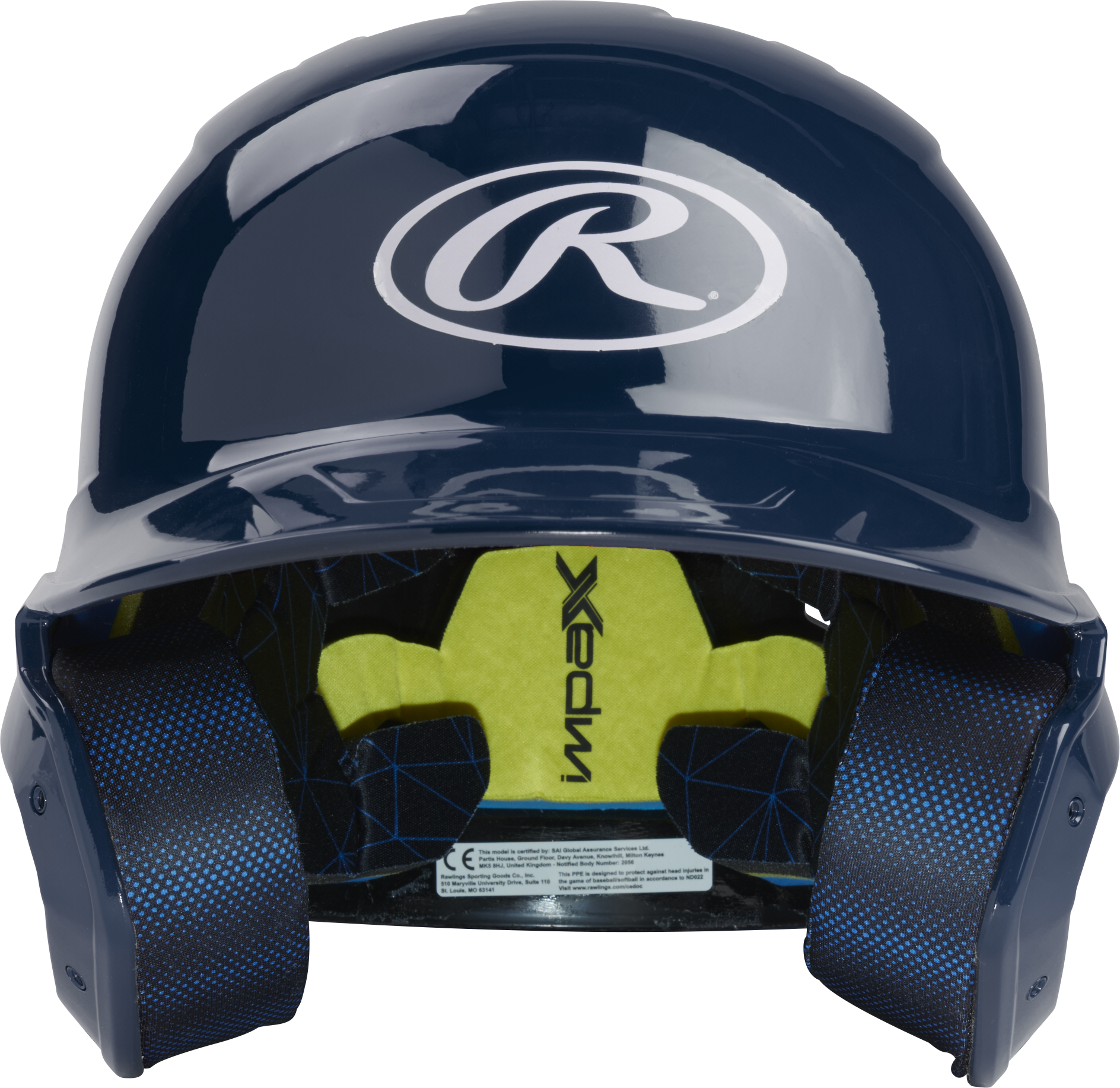 Rawlings Mach Gloss Senior Baseball Helmet - Navy