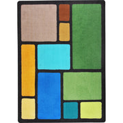 Our Block 10'9" x 13'2" area rug in color Earthtone