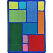 Our Block 7'8" x 10'9" area rug in color Multi