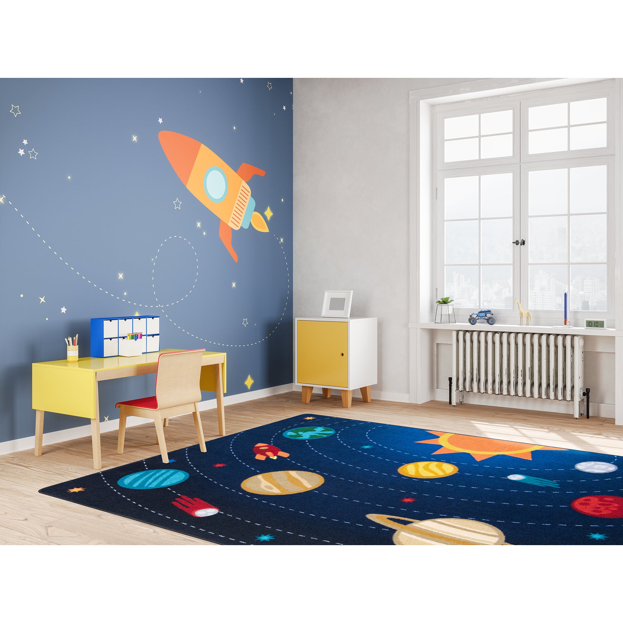 Out of this World 5'4" x 7'8" area rug in color Multi