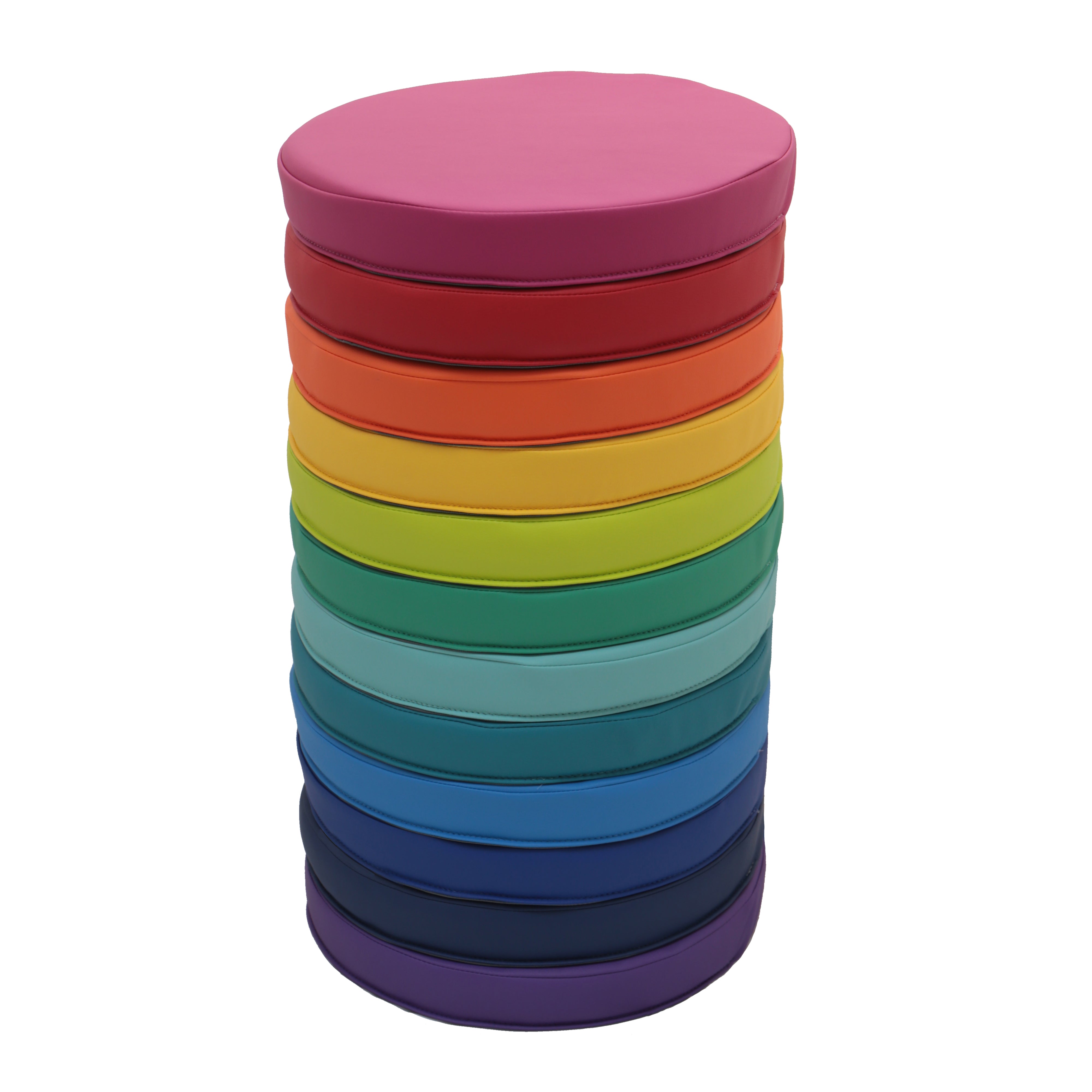 SoftScape 15" Round Floor Cushions, 12-Piece - Prism