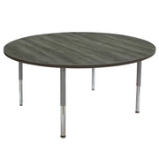 60" Round La Madera Activity Table with Adjustable Super Legs - Gray Wood/Silver