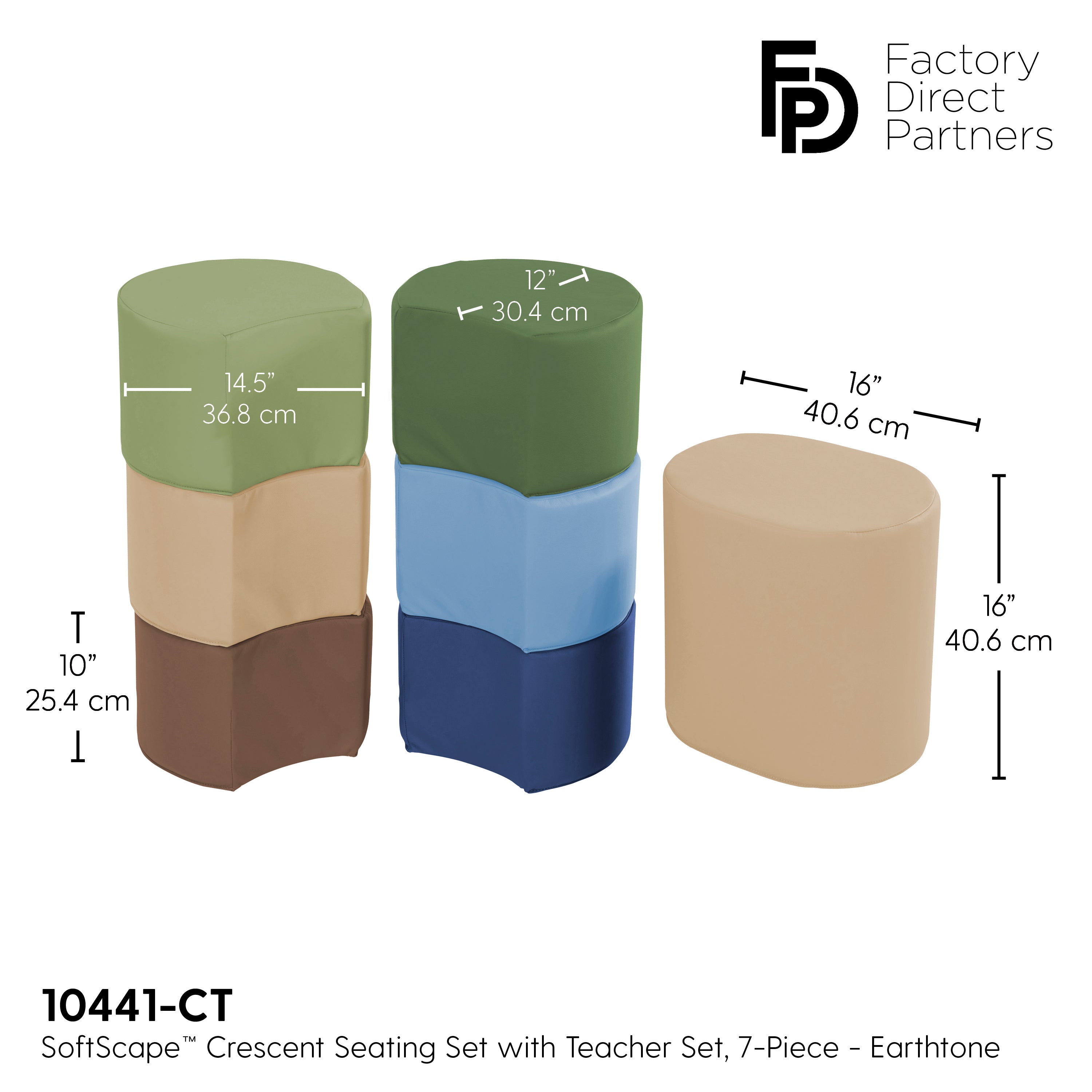 SoftScape Crescent Seating Set, 7-Piece - Earthtone