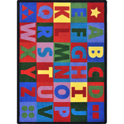 Oversize Alphabet 10'9" x 13'2" area rug in color Multi