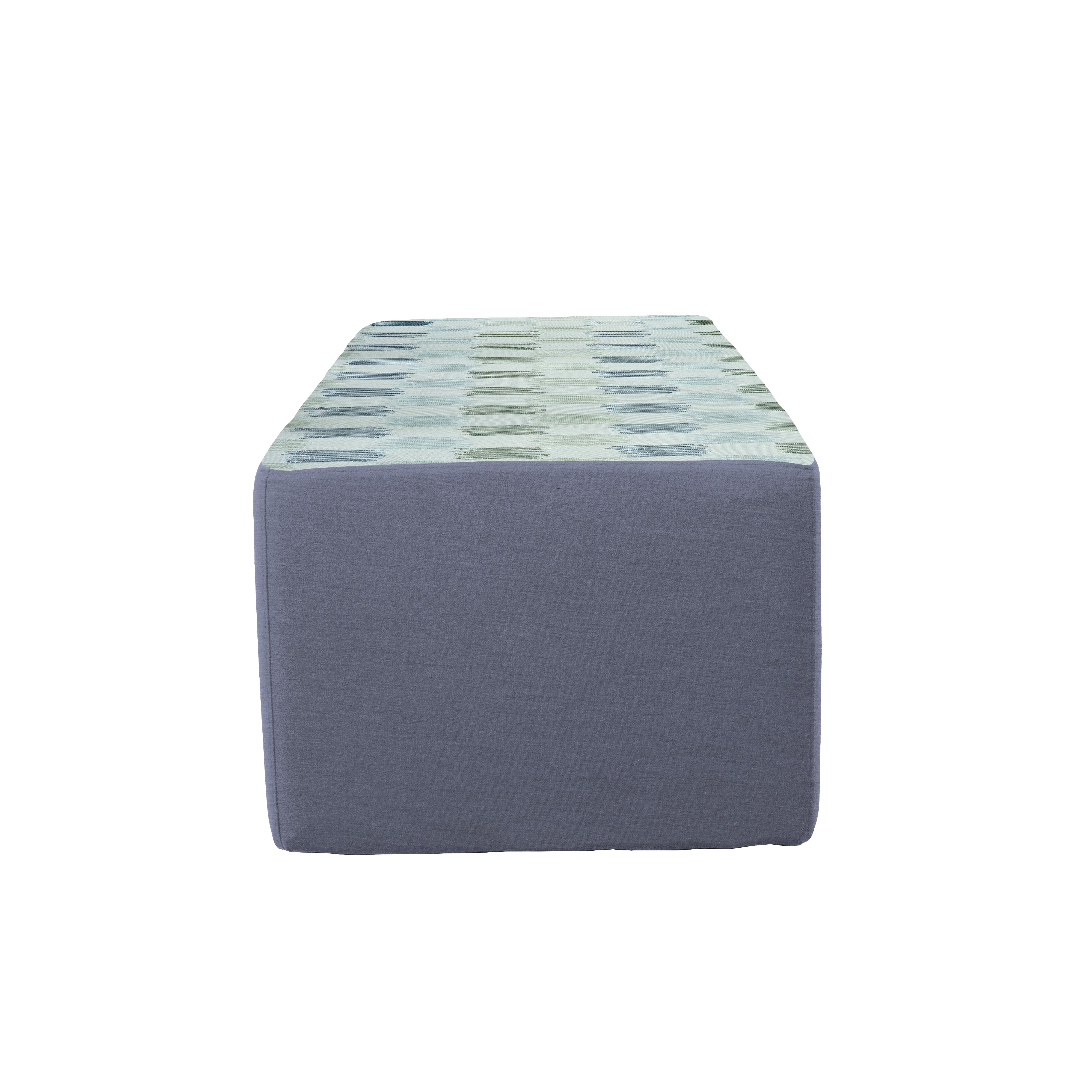 Outdoor 24" x 48" Rectangle Ottoman with Sunbrella, 18" H - Dream Mist/Canvas Haze