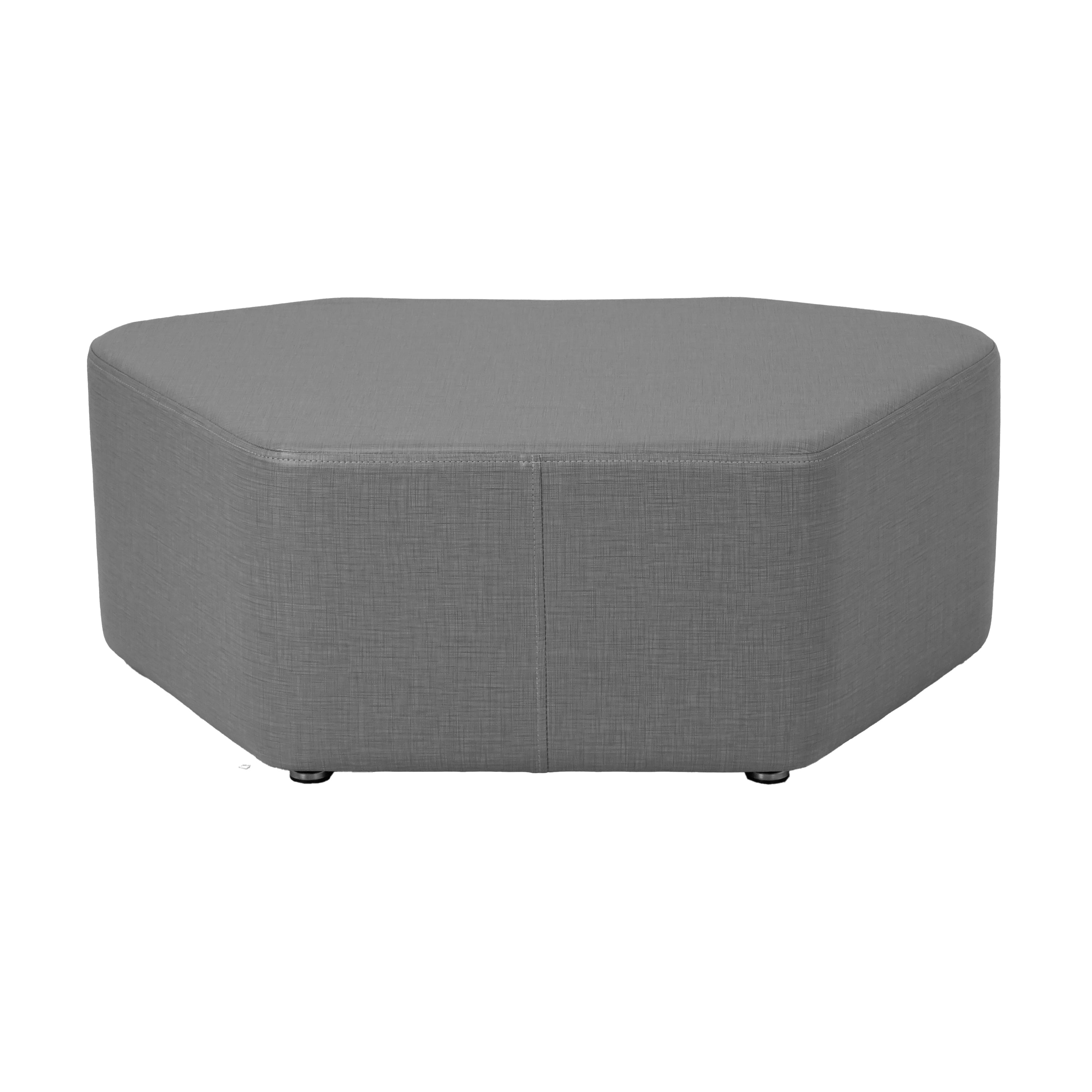 Pro Series Upholstered Petal Ottoman 12" Height - Slate Gray Crosshatch