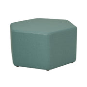 Pro Series Upholstered Hexagon Ottoman 18" Height - Sky Blue Crosshatch