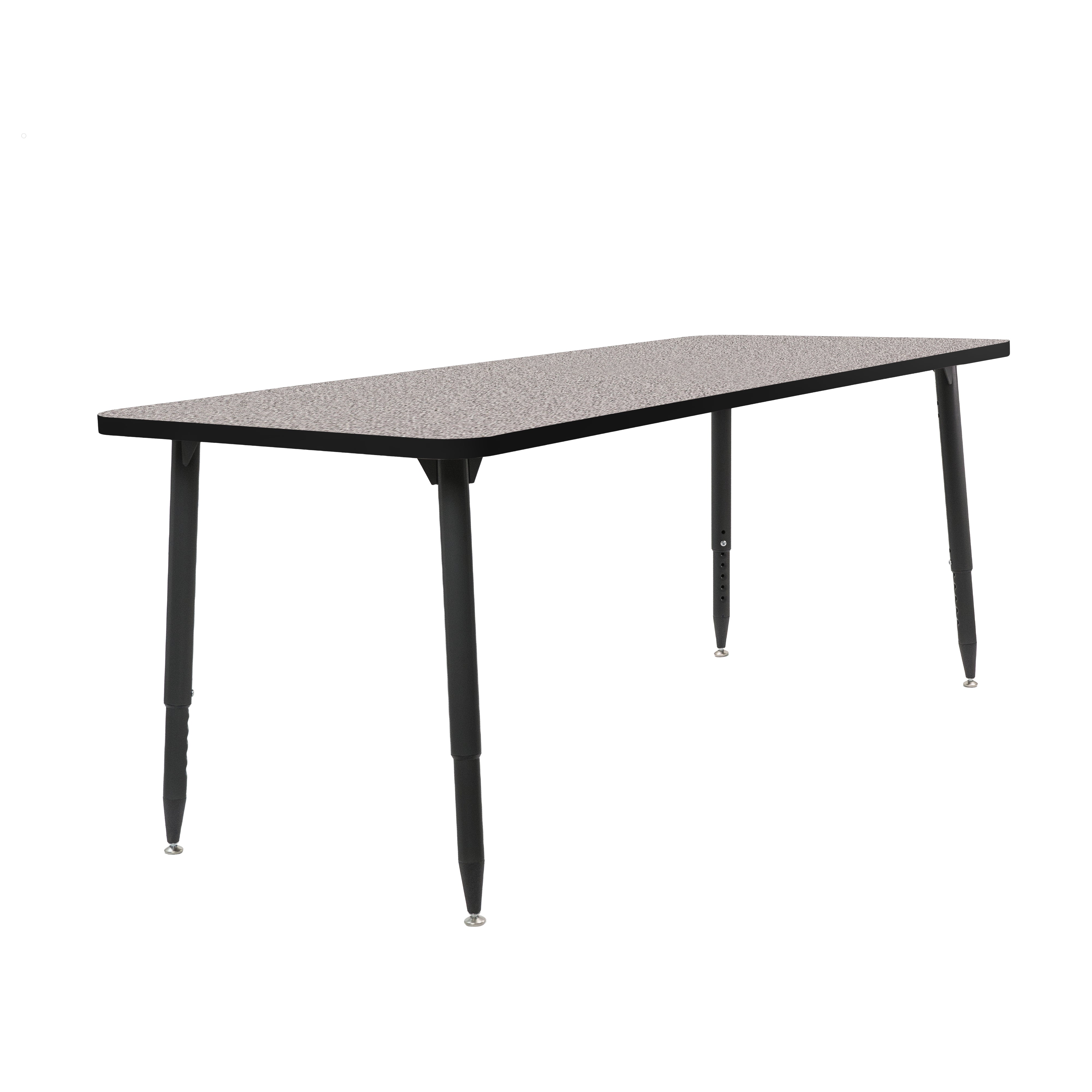 Adapte 30" x 72" Rectangle Activity Table with Adjustable Tapered Legs - Gray/Black