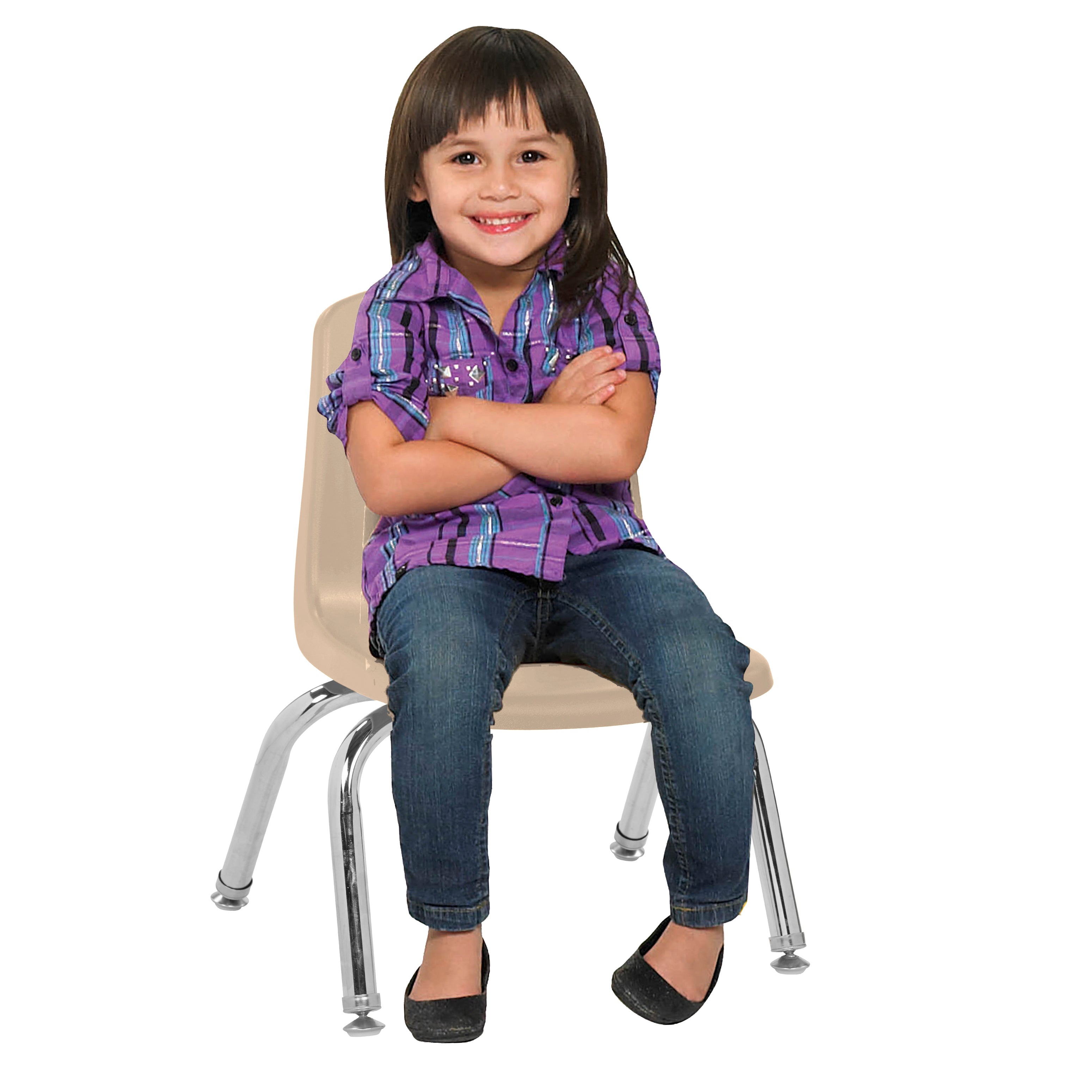10" Stack Chair with Swivel Glides - Sand