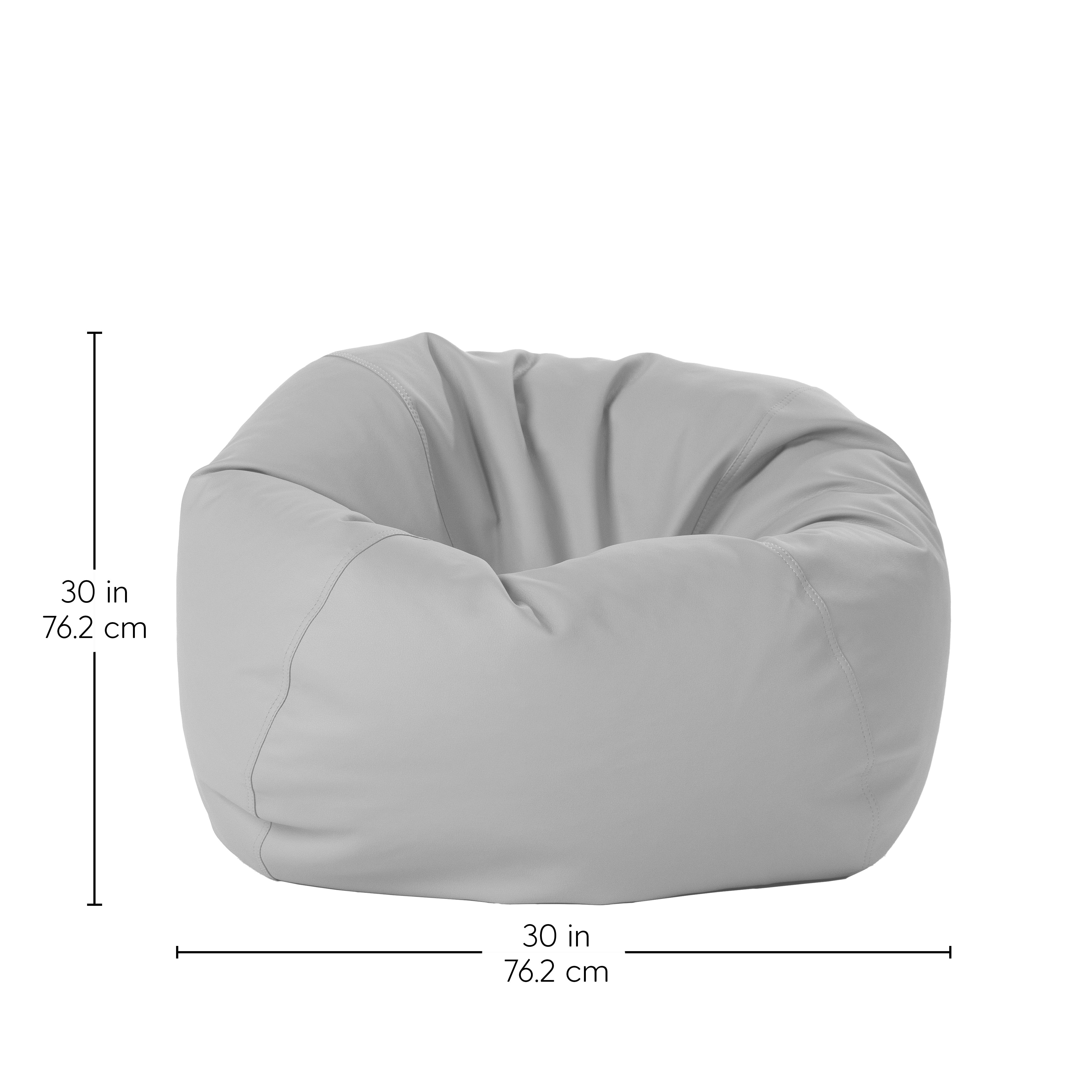 30" Round Vinyl Bean Bag - Sterling