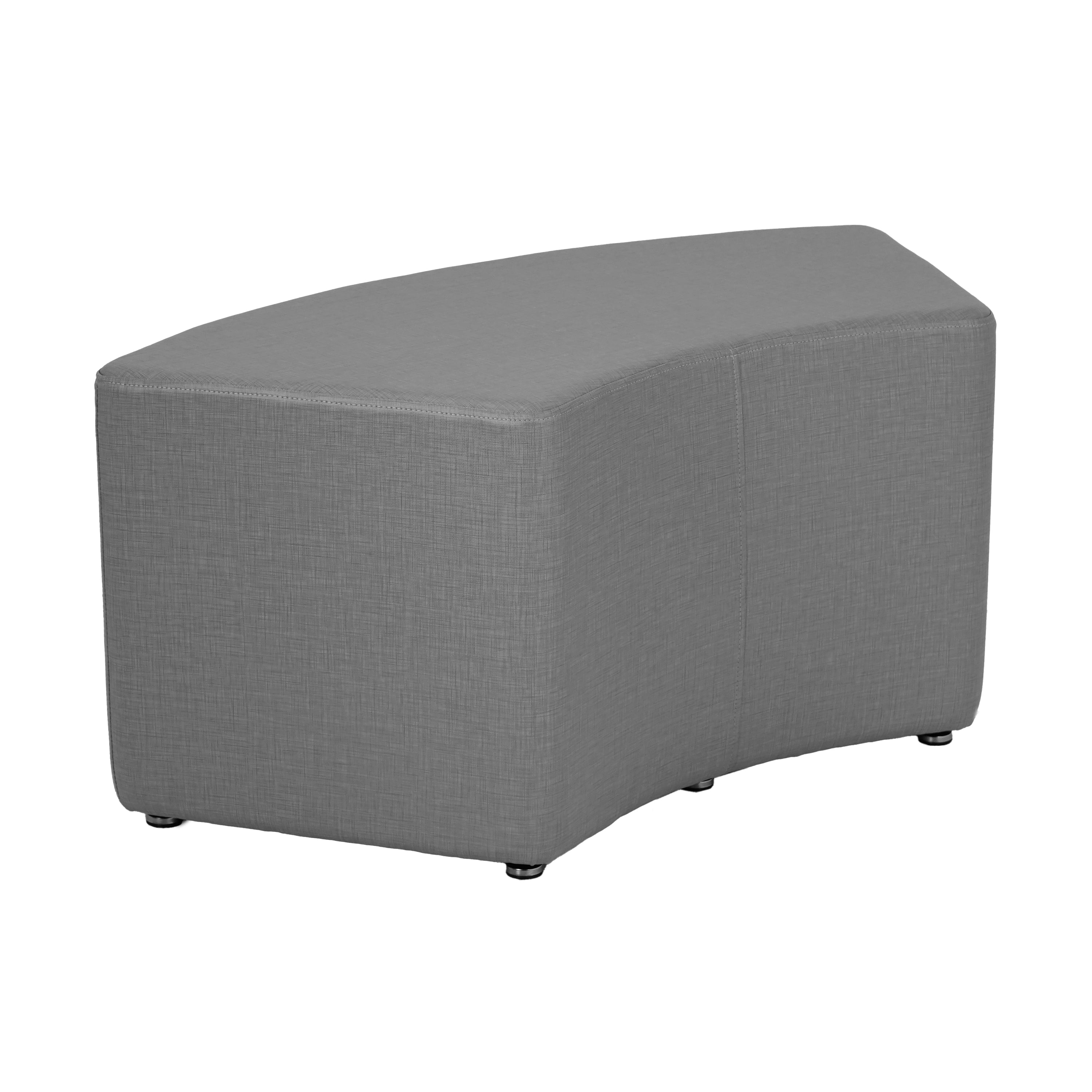Pro Series Upholstered S Curve Ottoman 18" Height - Slate Gray Crosshatch