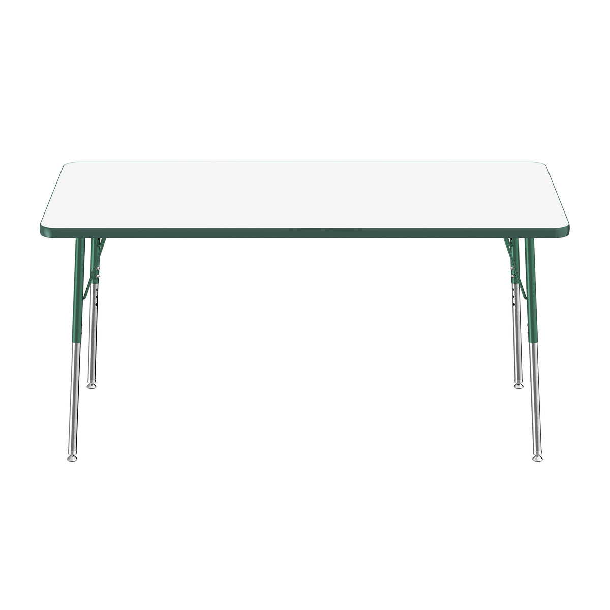 30" x 60" Rectangle Dry-Erase Activity Table with Adjustable Standard Swivel Glide Legs - Whiteboard/Green