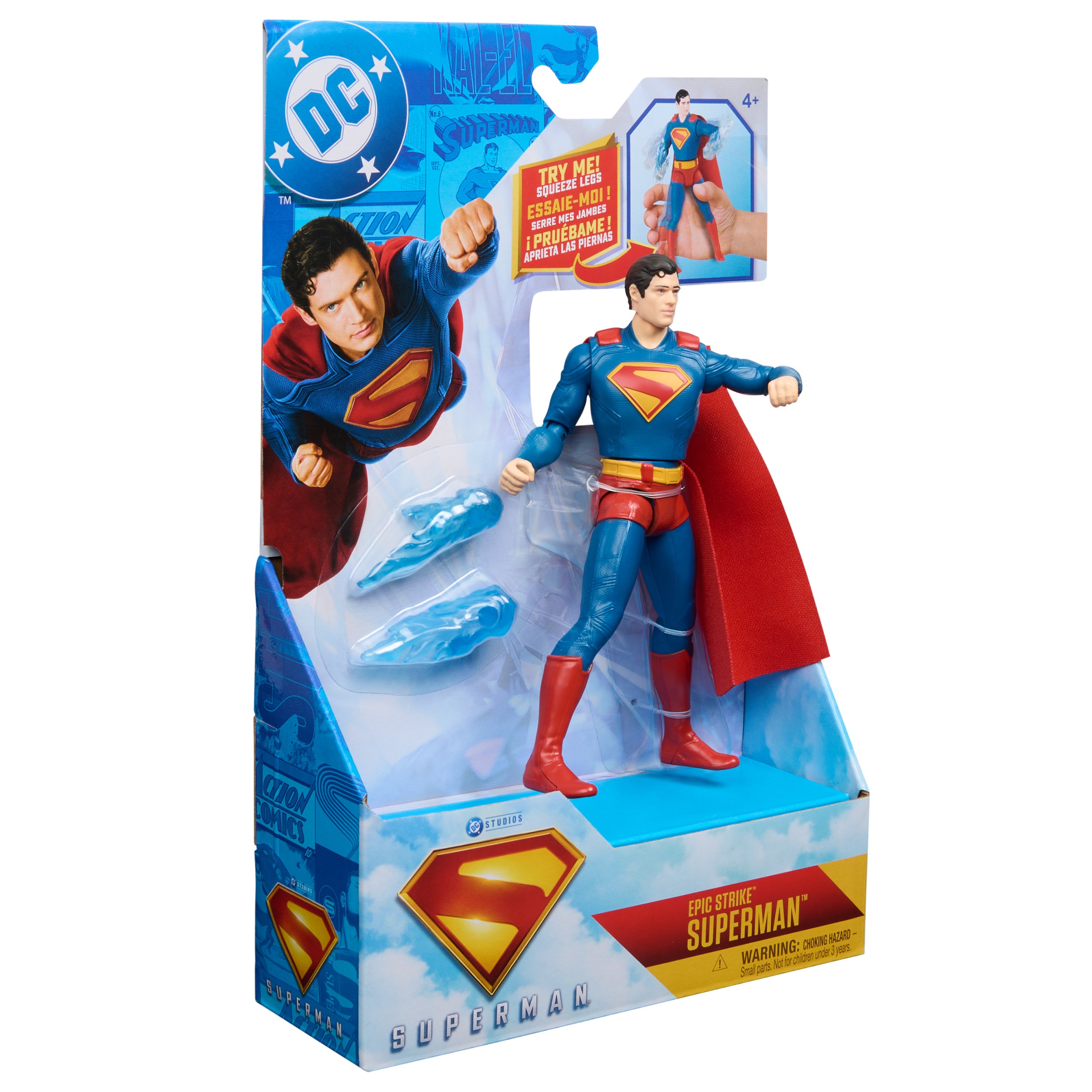 DC Comics, SUPERMAN Epic Strike Action Figure, 6-Inch Tall, Authentic Movie Styling, Includes 2 Accessories, Kids Toys for Boys and Girls Ages 4 and Up